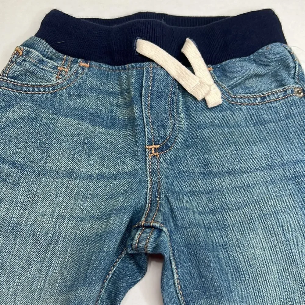 Baby Gap pull-on blue jeans drawstring waist size 3 years NWT